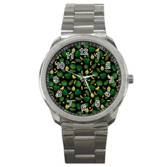 Tropical Pattern Sport Metal Watch by Valentinaart