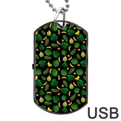 Tropical Pattern Dog Tag Usb Flash (two Sides) by Valentinaart