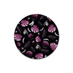 Tropical Pattern Rubber Coaster (round)  by Valentinaart