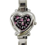 Tropical pattern Heart Italian Charm Watch Front