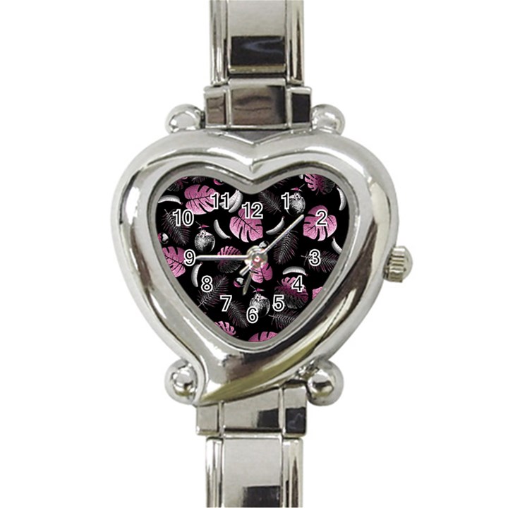 Tropical pattern Heart Italian Charm Watch