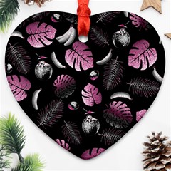 Tropical Pattern Heart Ornament (two Sides) by Valentinaart