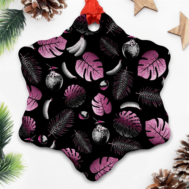 Tropical pattern Snowflake Ornament (Two Sides)