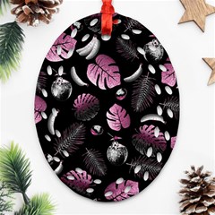 Tropical Pattern Oval Filigree Ornament (two Sides) by Valentinaart