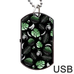 Tropical Pattern Dog Tag Usb Flash (one Side) by Valentinaart