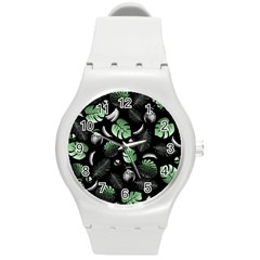 Tropical Pattern Round Plastic Sport Watch (m)