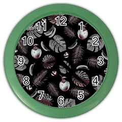 Tropical Pattern Color Wall Clocks by Valentinaart