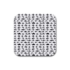 Fish Pattern Rubber Square Coaster (4 Pack)  by ValentinaDesign