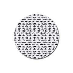 Fish Pattern Rubber Coaster (round)  by ValentinaDesign