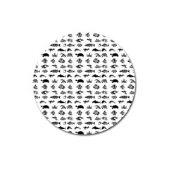 Fish Pattern Magnet 3  (round) by ValentinaDesign