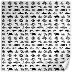 Fish Pattern Canvas 16  X 16   by ValentinaDesign