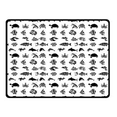 Fish Pattern Fleece Blanket (small) by ValentinaDesign