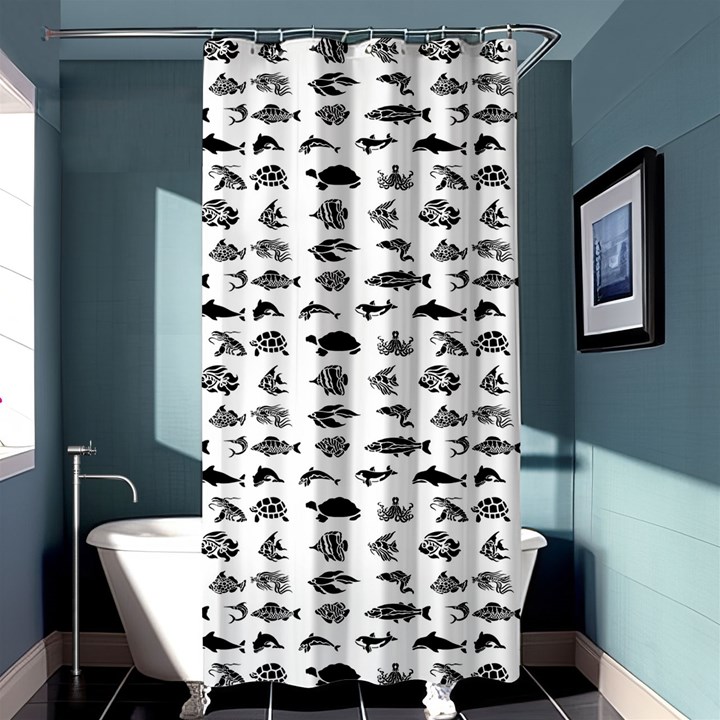 Fish pattern Shower Curtain 36  x 72  (Stall) 