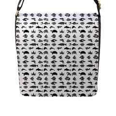 Fish Pattern Flap Messenger Bag (l)  by ValentinaDesign