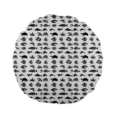 Fish Pattern Standard 15  Premium Flano Round Cushions by ValentinaDesign