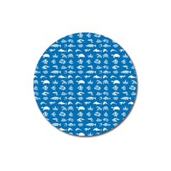 Fish Pattern Magnet 3  (round) by ValentinaDesign