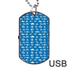 Fish Pattern Dog Tag Usb Flash (one Side) by ValentinaDesign