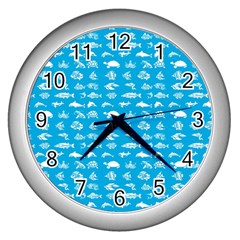 Fish pattern Wall Clocks (Silver) 