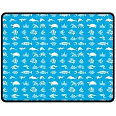 Fish pattern Double Sided Fleece Blanket (Medium) 