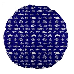 Fish Pattern Large 18  Premium Round Cushions by ValentinaDesign