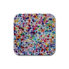 Colorful Splatters               Rubber Square Coaster (4 Pack by LalyLauraFLM