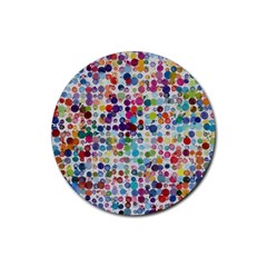 Colorful Splatters               Rubber Coaster (round) by LalyLauraFLM