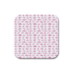 Fish Pattern Rubber Square Coaster (4 Pack)  by ValentinaDesign