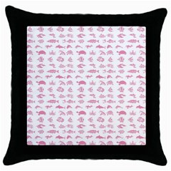 Fish Pattern Throw Pillow Case (black) by ValentinaDesign