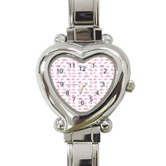 Fish Pattern Heart Italian Charm Watch by ValentinaDesign