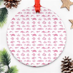 Fish Pattern Round Ornament (two Sides) by ValentinaDesign