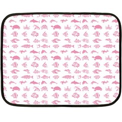 Fish Pattern Double Sided Fleece Blanket (mini)  by ValentinaDesign