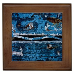 Blue Painted Wood                Framed Tile by LalyLauraFLM