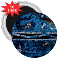 Blue Painted Wood                3  Magnet (10 Pack) by LalyLauraFLM