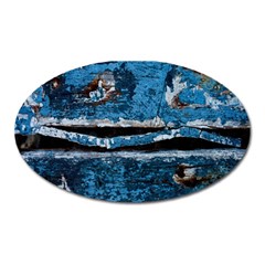 Blue Painted Wood                Magnet (oval) by LalyLauraFLM