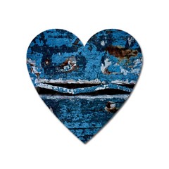 Blue Painted Wood                Magnet (heart) by LalyLauraFLM