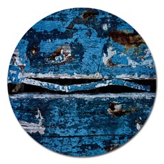 Blue Painted Wood                Magnet 5  (round) by LalyLauraFLM