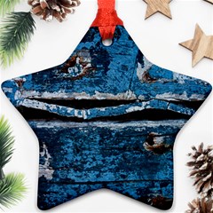 Blue Painted Wood                Ornament (star) by LalyLauraFLM