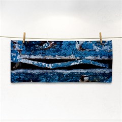 Blue Painted Wood                Hand Towel by LalyLauraFLM