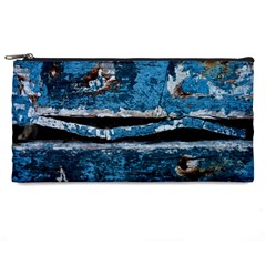 Blue Painted Wood          Pencil Case