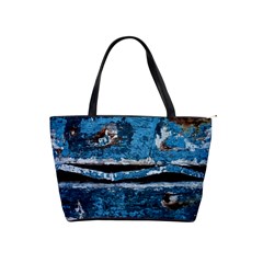 Blue Painted Wood                Classic Shoulder Handbag by LalyLauraFLM