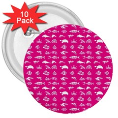 Fish pattern 3  Buttons (10 pack) 