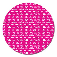 Fish pattern Magnet 5  (Round)