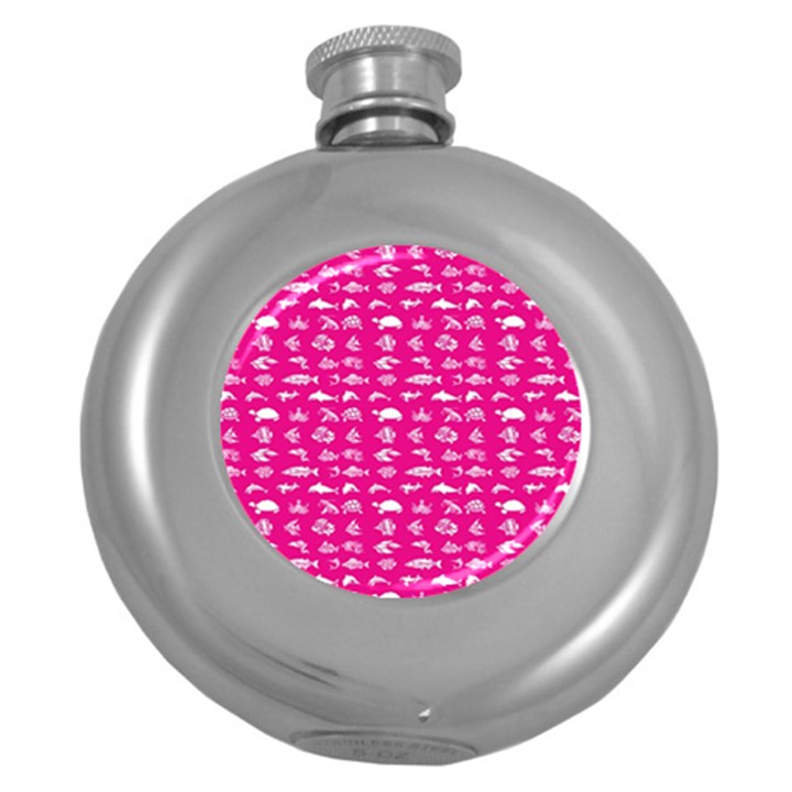 Fish pattern Round Hip Flask (5 oz)