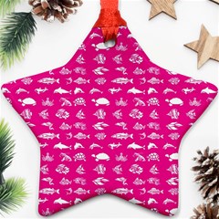 Fish Pattern Star Ornament (two Sides) by ValentinaDesign