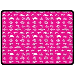 Fish Pattern Double Sided Fleece Blanket (large)  by ValentinaDesign