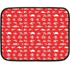 Fish Pattern Double Sided Fleece Blanket (mini)  by ValentinaDesign