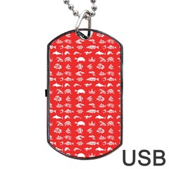 Fish Pattern Dog Tag Usb Flash (one Side) by ValentinaDesign