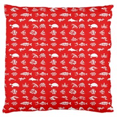 Fish Pattern Large Cushion Case (one Side) by ValentinaDesign