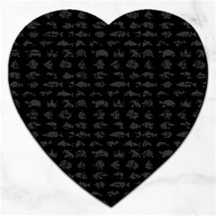 Fish Pattern Jigsaw Puzzle (heart) by ValentinaDesign