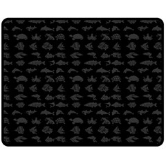 Fish Pattern Fleece Blanket (medium)  by ValentinaDesign